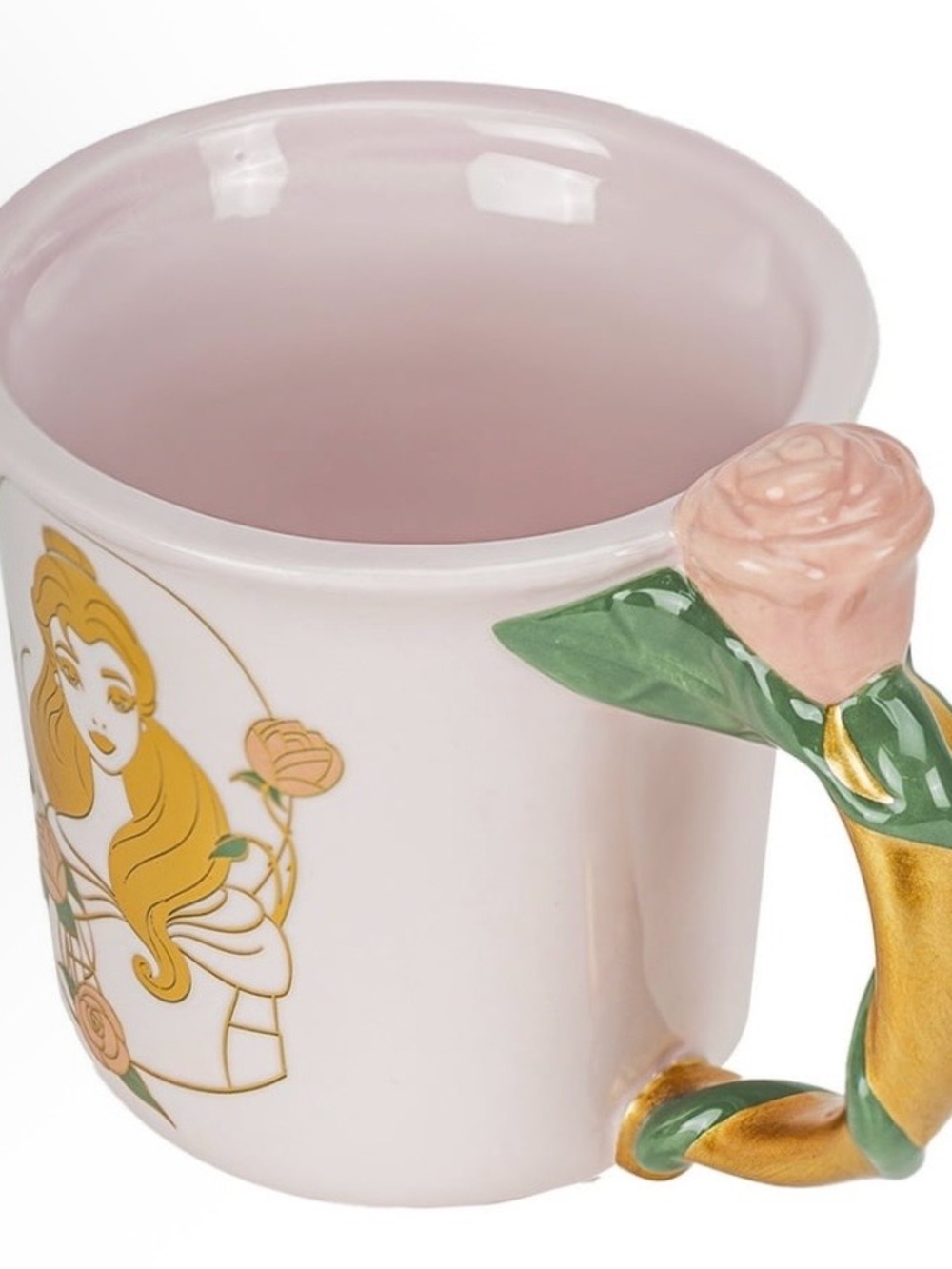 Pink Belle Floral Ceramic Mug with Gold Accents - Picture 3 of 7